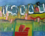 koeien langs de sloot, 2004, afm. 40x50
